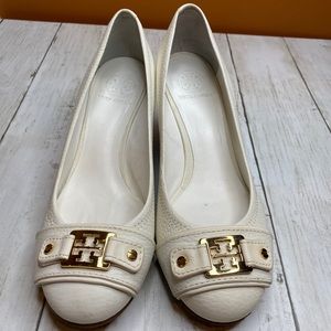 Tory Burch Womens Size 8 M Leather Wedge Pumps